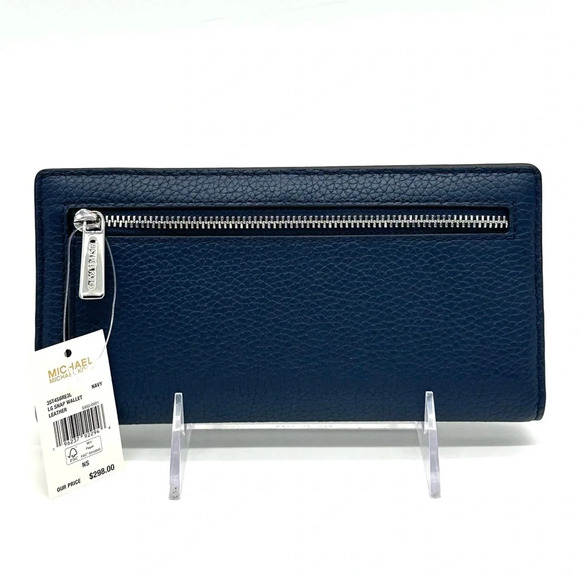Michael Kors Reed Large Snap Bifold Wallet Navy Blue - Picture 5 of 8